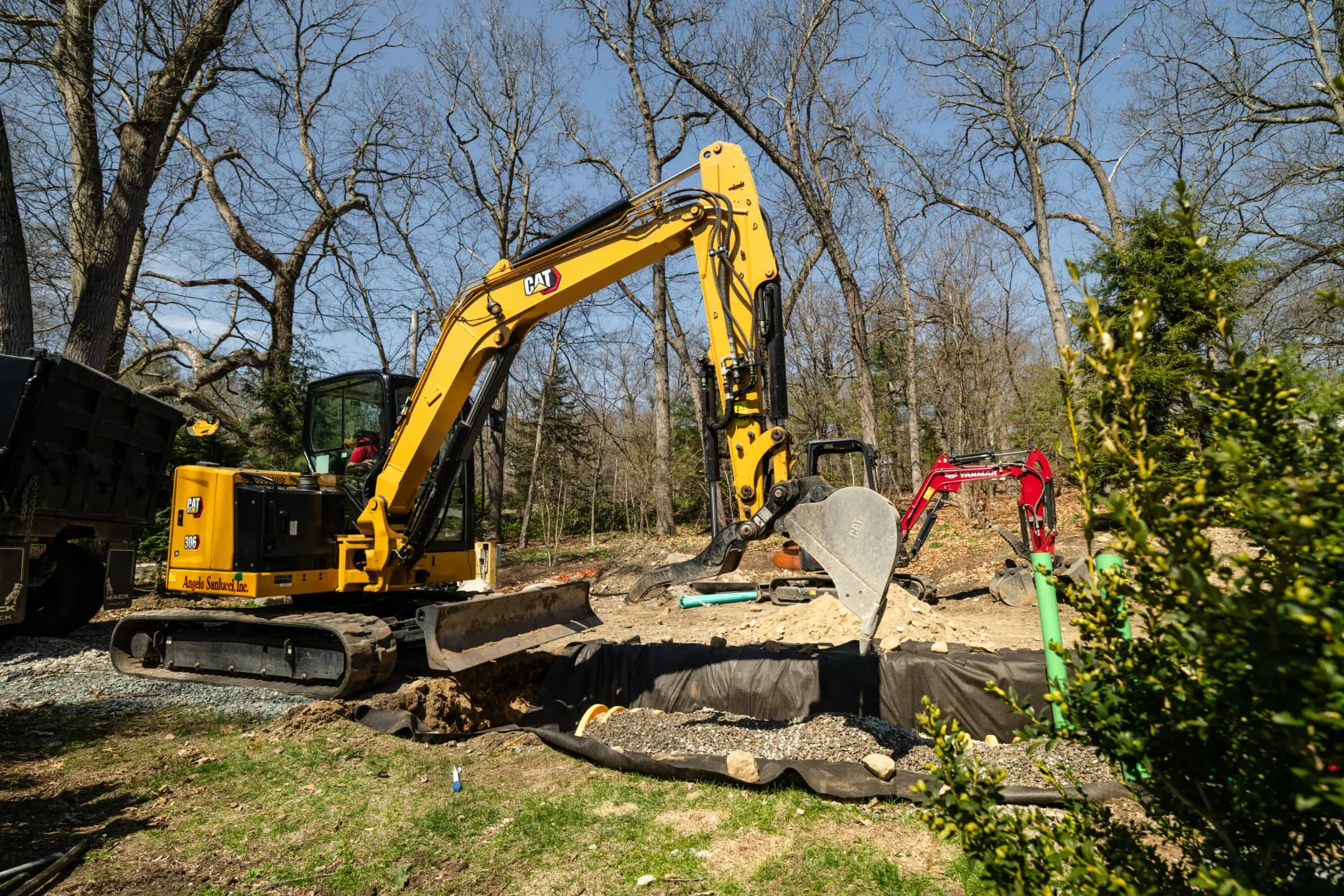 Earthwork operator grading a residential site