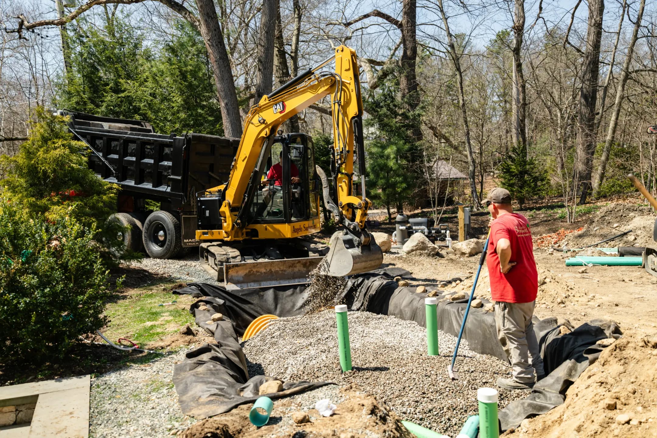 Heavy equipment working a Medfield development site